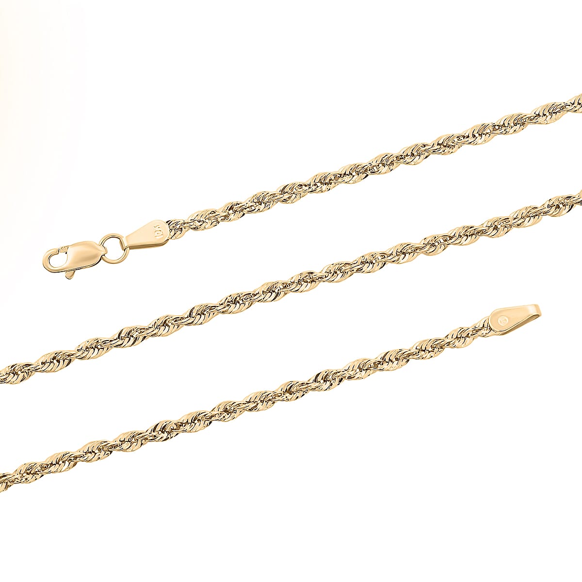 10K Yellow Gold 2.2mm Rope Chain Necklace 30 Inches 3.40 Grams image number 5