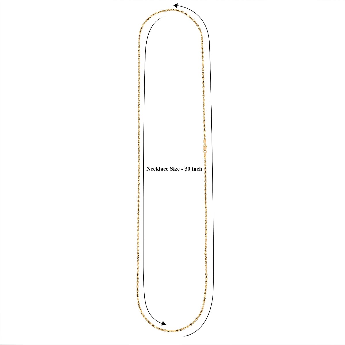 10K Yellow Gold 2.2mm Rope Chain Necklace 30 Inches 3.40 Grams image number 6