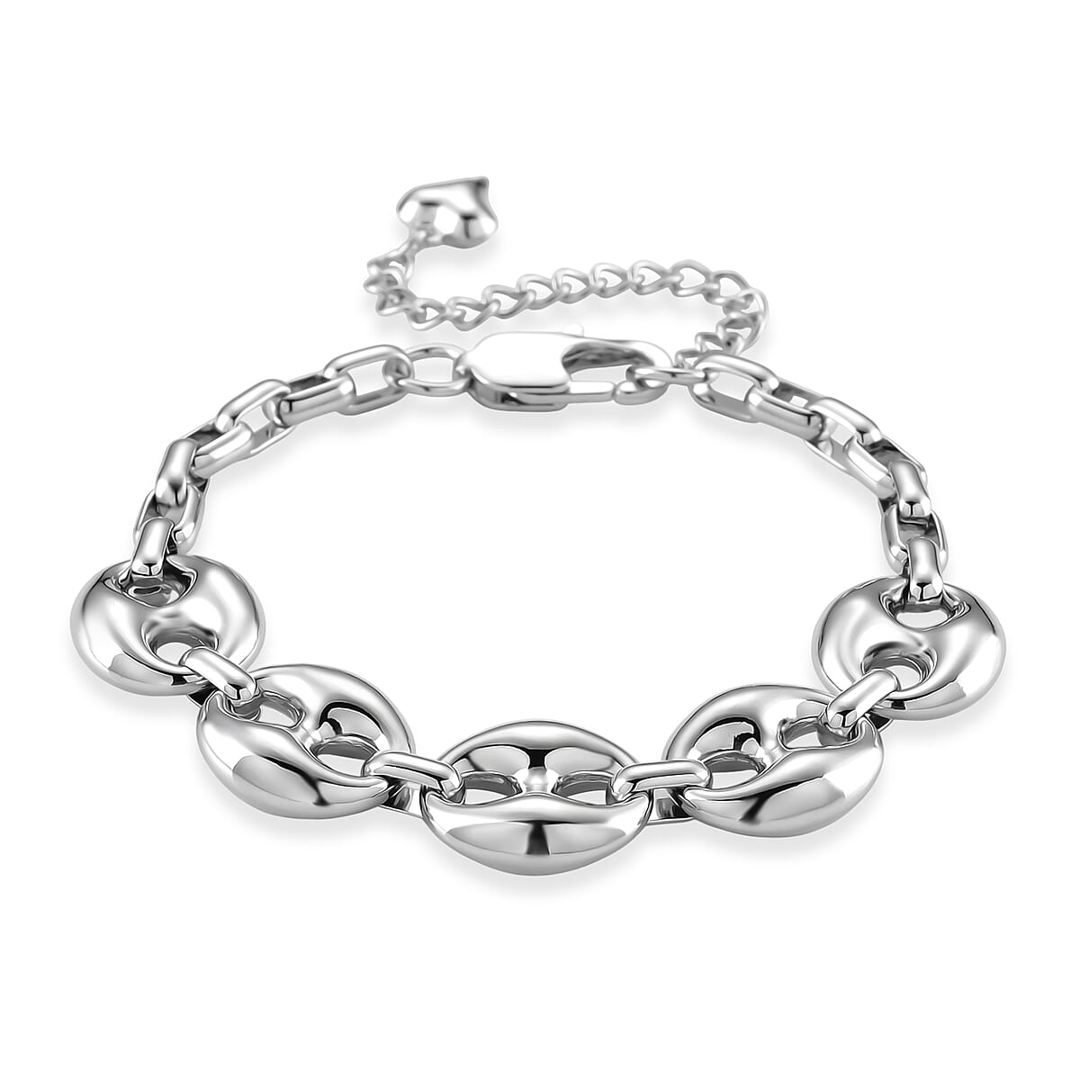 Interconnected Link Bracelet in Stainless Steel (7.5-9.5In) image number 3