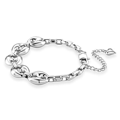 Interconnected Link Bracelet in Stainless Steel (7.5-9.5In)