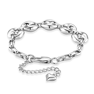 Interconnected Link Bracelet in Stainless Steel (7.5-9.5In)