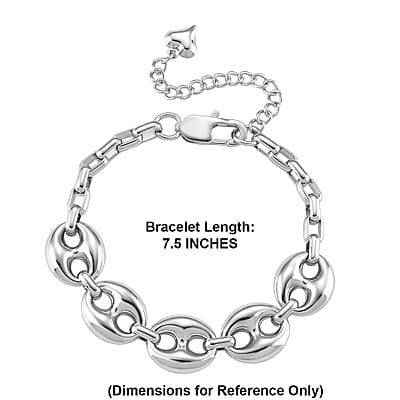 Interconnected Link Bracelet in Stainless Steel (7.5-9.5In)