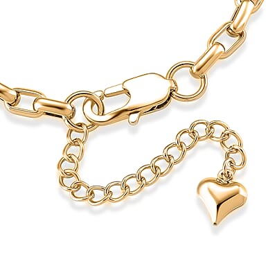 Interconnected Link Bracelet in ION Plated YG Stainless Steel (7.5-9.5In)