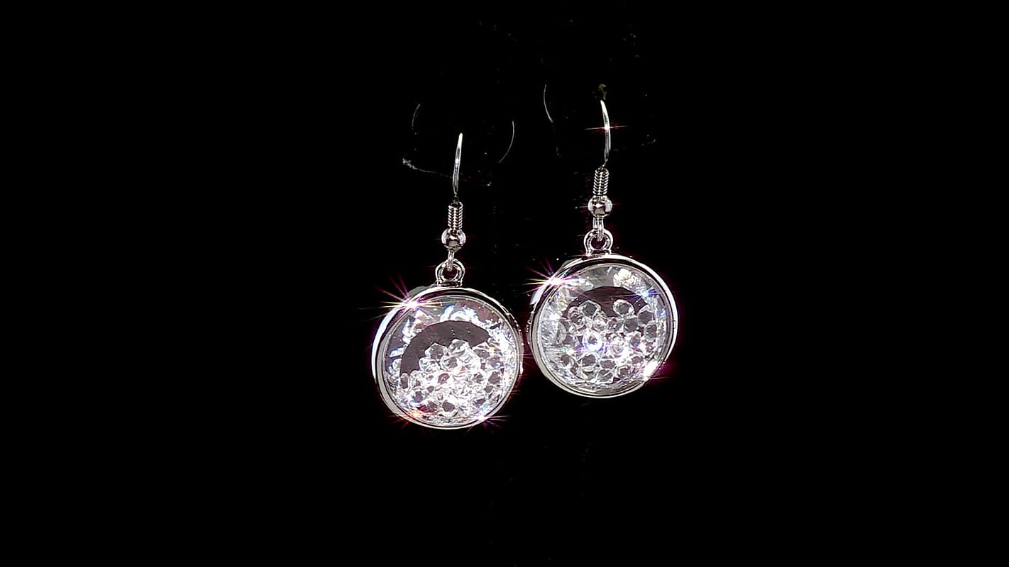 Austrian Crystal Earrings in Silvertone