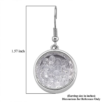 Austrian Crystal Round Earrings in Silvertone