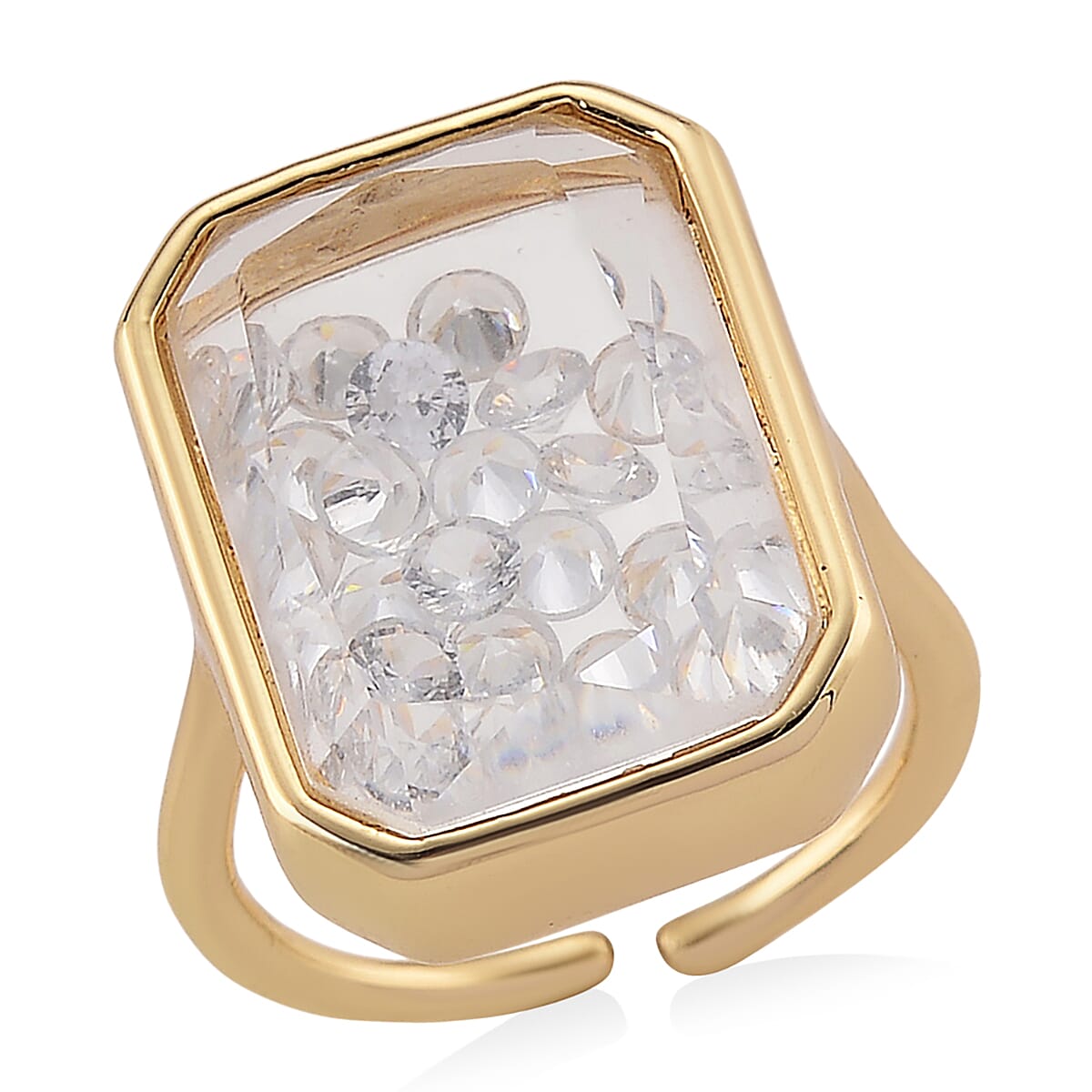 Austrian Crystal Ring in Goldtone (Adjustable)