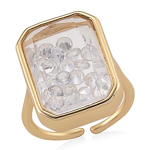 Austrian Crystal Ring in Goldtone (Adjustable)