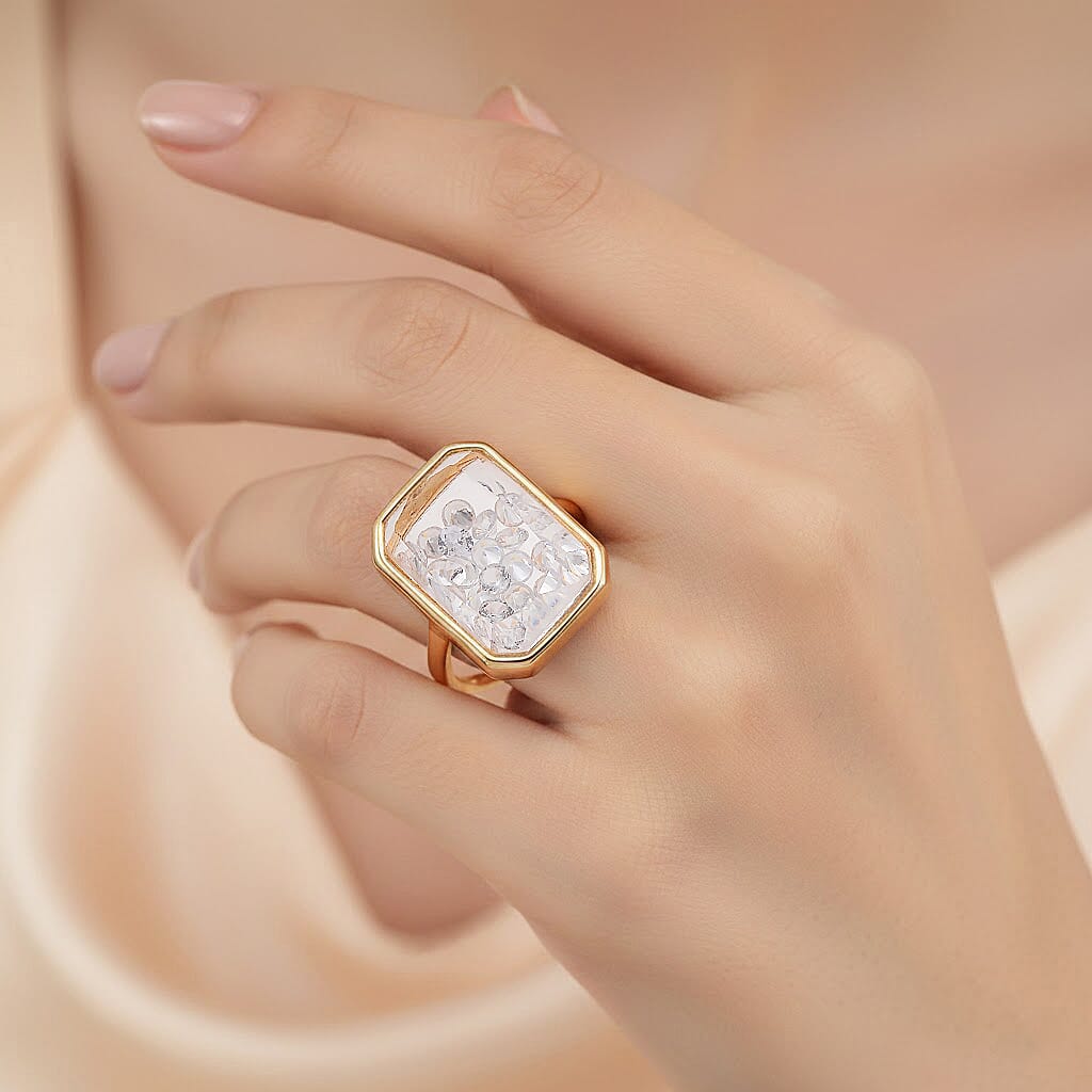 Austrian Crystal Ring in Goldtone (Adjustable)