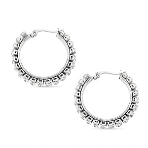 Austrian Crystal Hoop Earrings in Stainless Steel