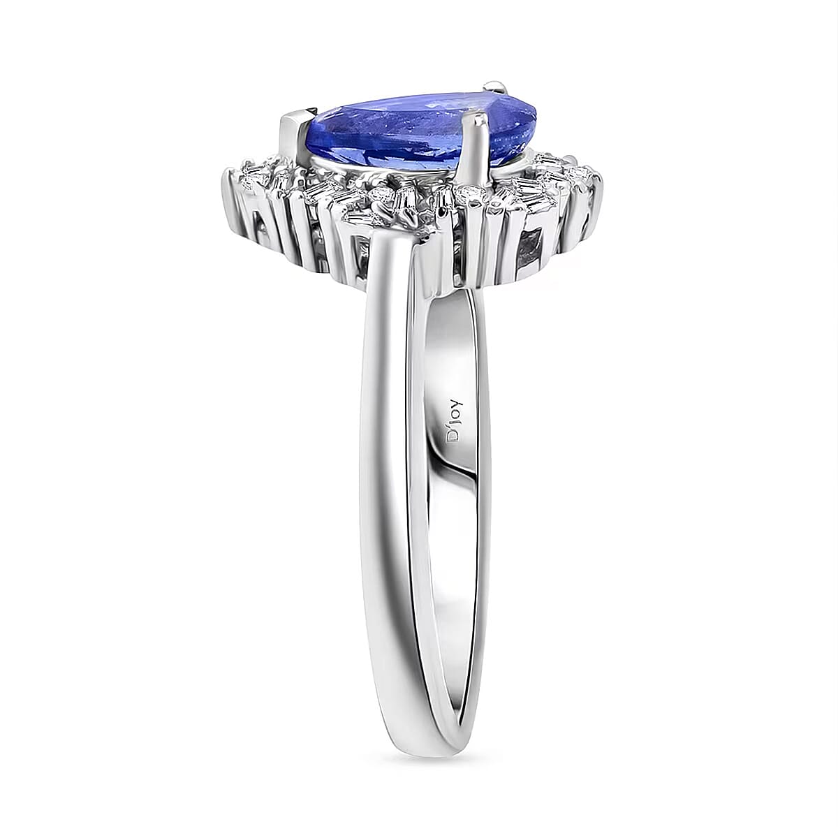 D'Joy Tanzanite and Diamond 1.50 ctw Royal Starburst Ring in Rhodium Over Sterling Silver (Size 10.0) image number 6