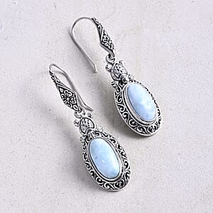 D'Joy Bali Legacy Larimar 8.90 ctw Turtle Earrings in Sterling Silver