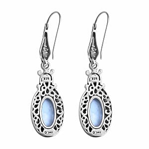 D'Joy Bali Legacy Larimar 8.90 ctw Turtle Earrings in Sterling Silver