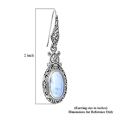 D'Joy Bali Legacy Larimar 8.90 ctw Turtle Earrings in Sterling Silver