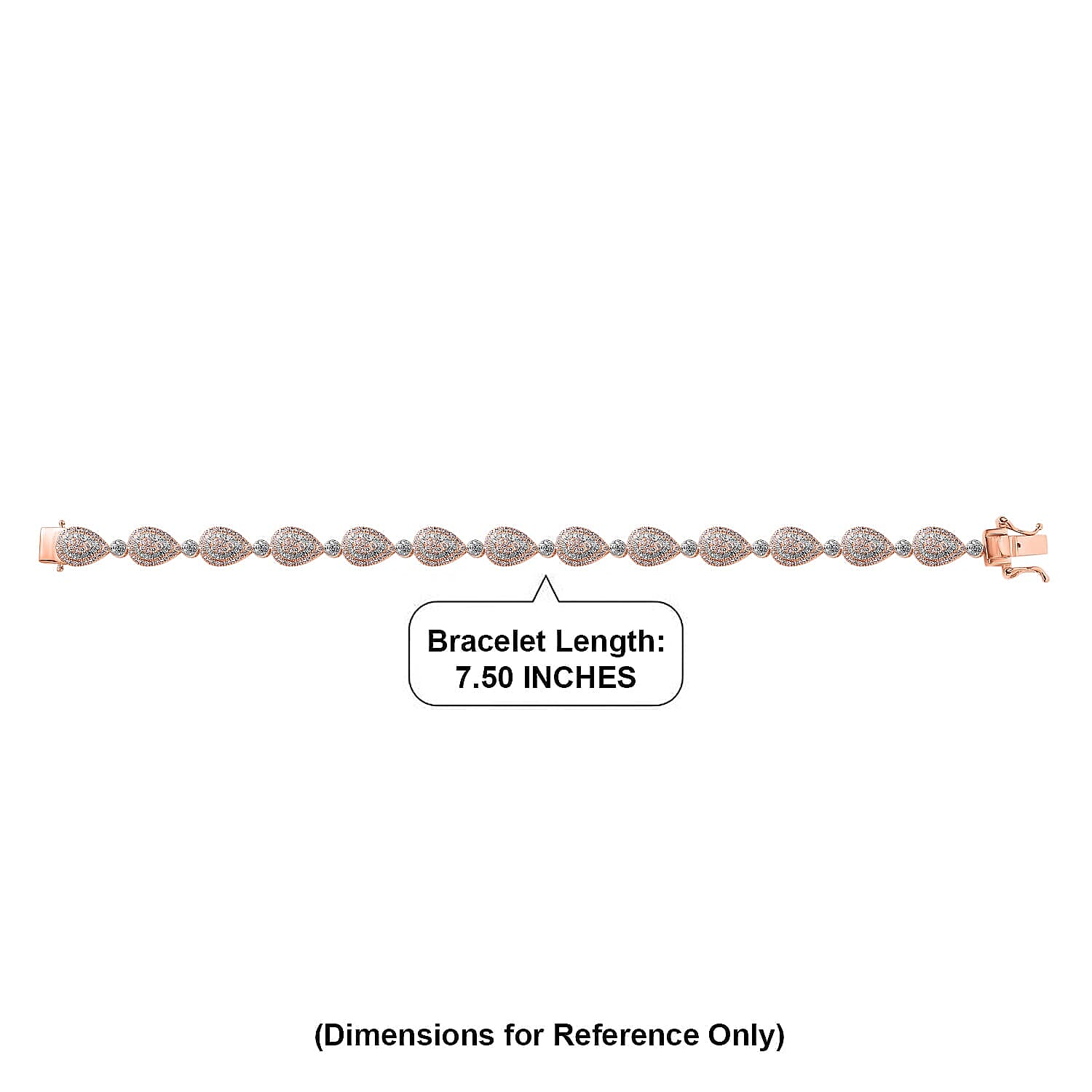 D'Joy Natural Pink and White Diamond I3 2.50 ctw Endless Love Drop Bracelet
