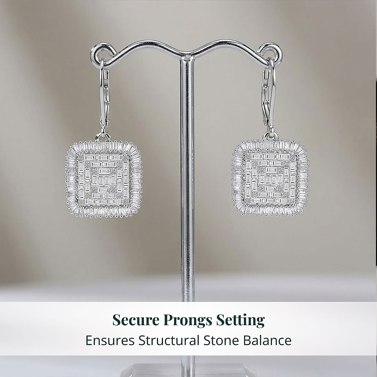 Luxuriant Lab Grown Diamond G-H SI 1.50 ctw Earrings in Rhodium Over Sterling Silver image number 4