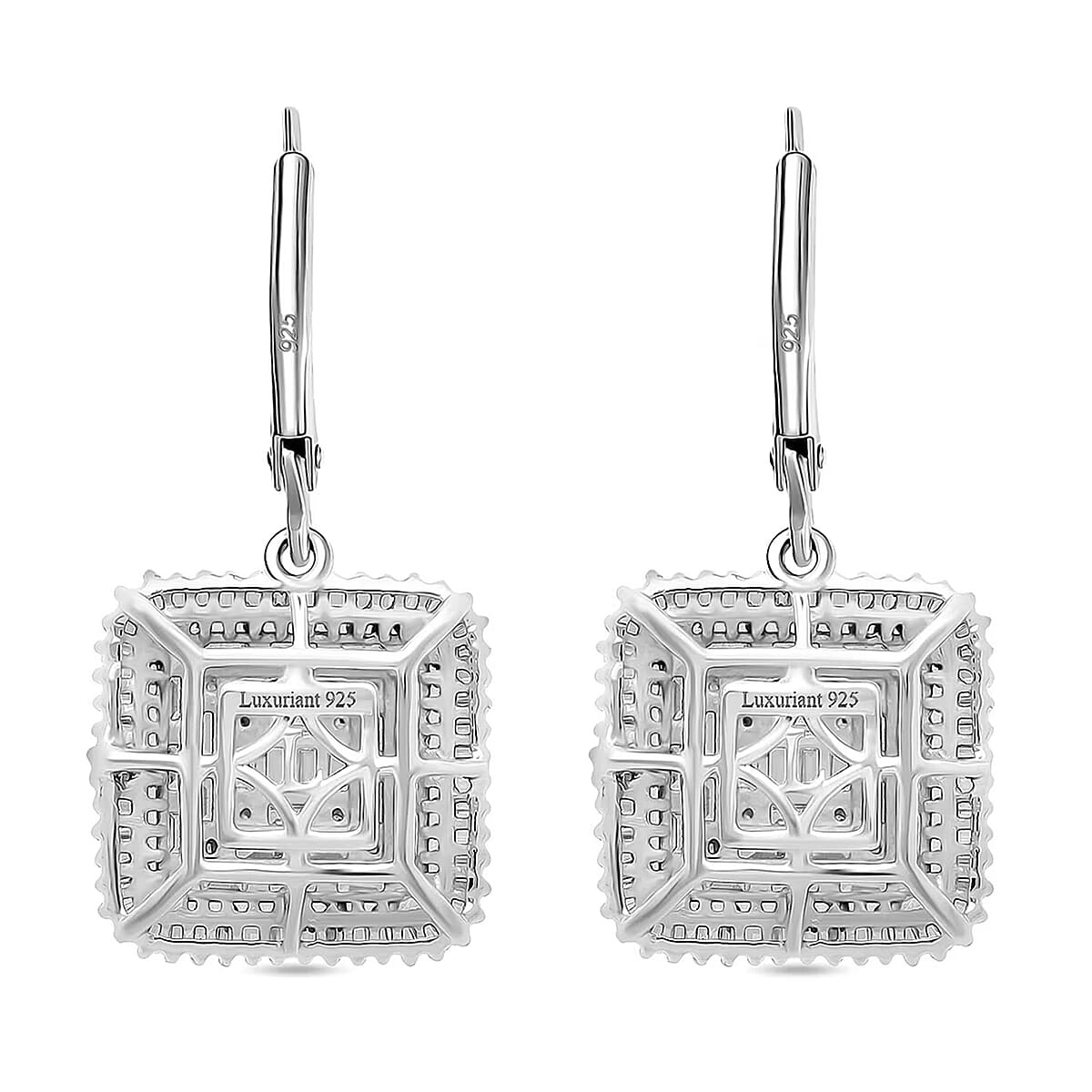Luxuriant Lab Grown Diamond G-H SI 1.50 ctw Earrings in Rhodium Over Sterling Silver image number 7