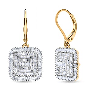 Luxuriant Lab Grown Diamond G-H SI 1.50 ctw Earrings in 18K Vermeil Yellow Gold Over Sterling Silver