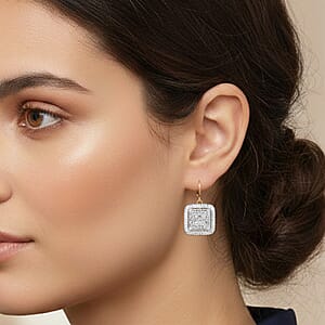 Luxuriant Lab Grown Diamond G-H SI 1.50 ctw Earrings in 18K Vermeil Yellow Gold Over Sterling Silver