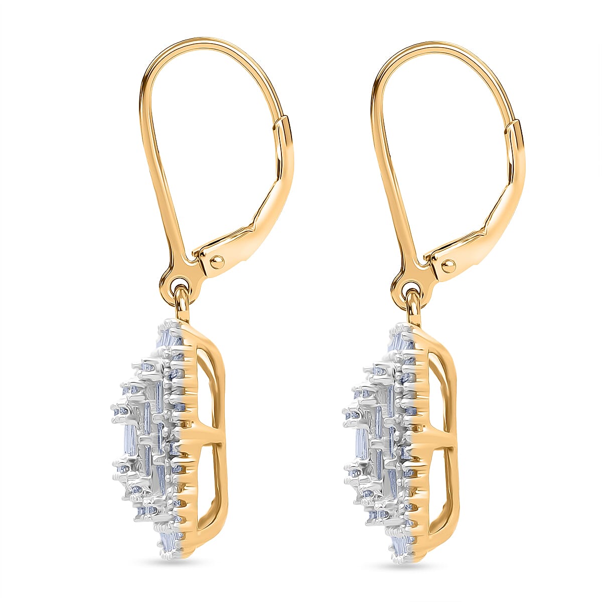 Luxuriant Lab Grown Diamond G-H SI 1.50 ctw Earrings in 18K Vermeil Yellow Gold Over Sterling Silver image number 3