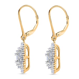 Luxuriant Lab Grown Diamond G-H SI 1.50 ctw Earrings in 18K Vermeil Yellow Gold Over Sterling Silver