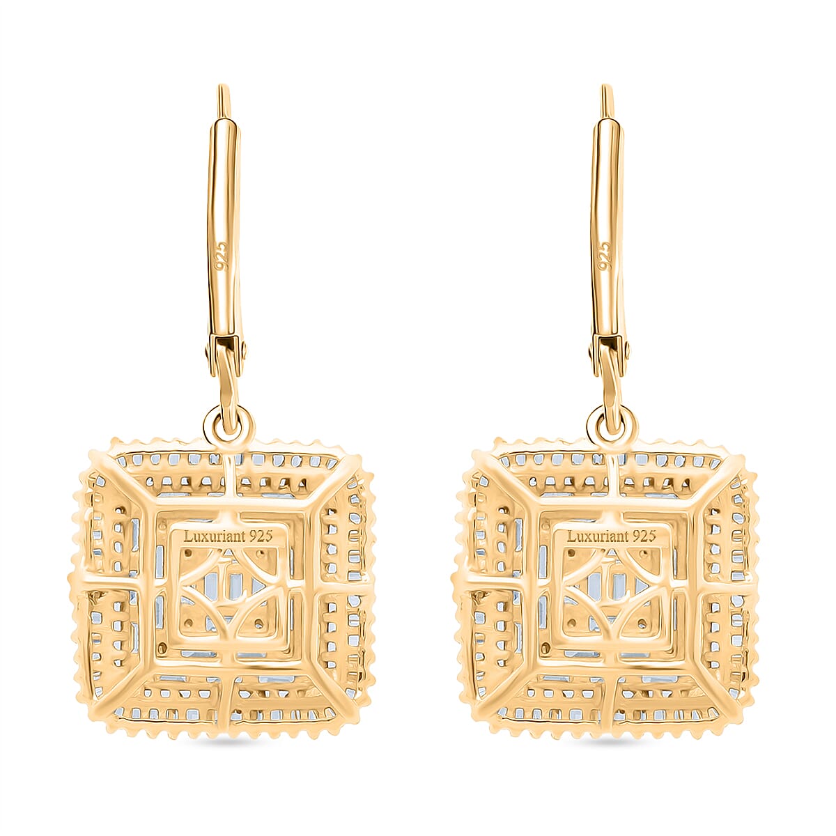Luxuriant Lab Grown Diamond G-H SI 1.50 ctw Earrings in 18K Vermeil Yellow Gold Over Sterling Silver image number 4