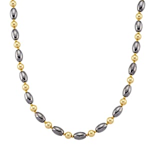 Terahertz 90.00 ctw and Golden Shell Pearl Necklace (18-20 Inches) with Lion Charm in Goldtone and Stainless Steel