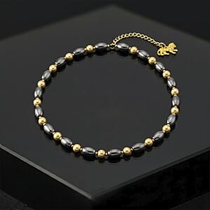 Terahertz 90.00 ctw and Golden Shell Pearl Necklace (18-20 Inches) with Lion Charm in Goldtone and Stainless Steel