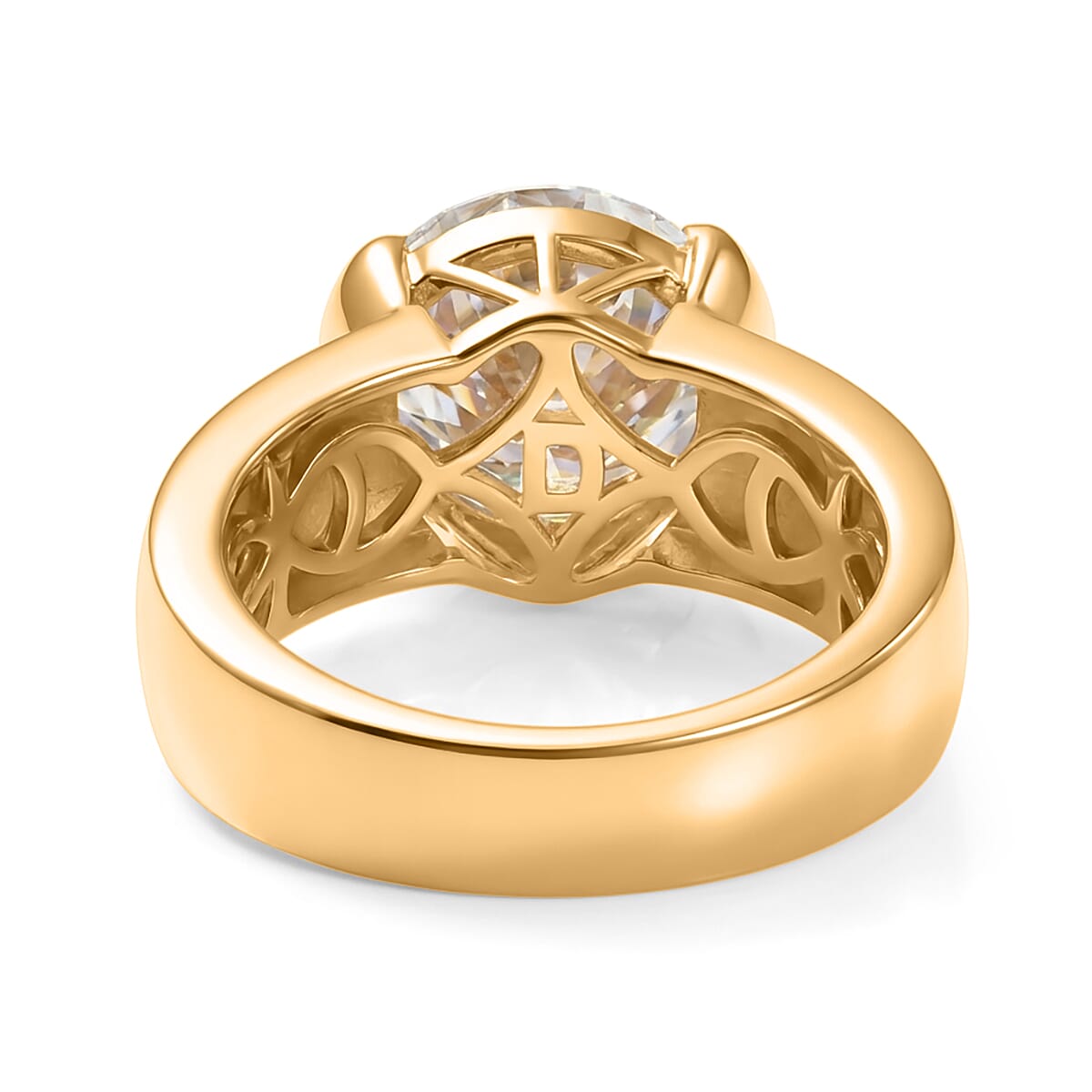 D'Joy Moissanite 4.00 ctw Solitaire Ring in 18K Vermeil Yellow Gold Over Sterling Silver (Size 9.0) image number 4