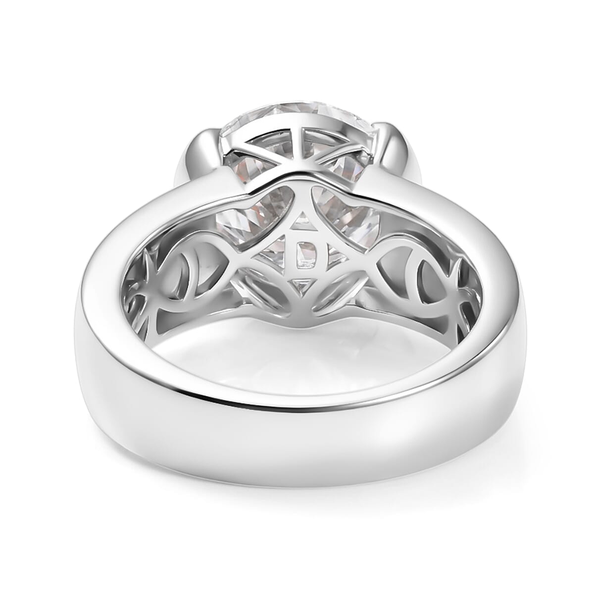 D'Joy Moissanite 4.00 ctw Solitaire Ring in Rhodium Over Sterling Silver (Size 10.0)