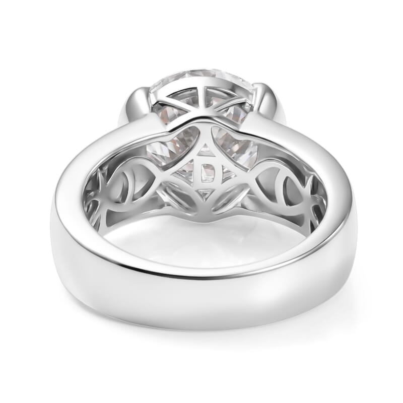 D'Joy Moissanite 4.00 ctw Solitaire Ring in Rhodium Over Sterling Silver (Size 10.0)
