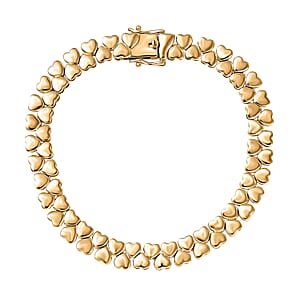 Luxoro 10K Yellow Gold Heart Bracelet (7.25 In) 10.75 Grams