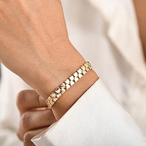 Luxoro 10K Yellow Gold Heart Bracelet (7.25 In) 10.75 Grams