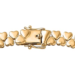 Luxoro 10K Yellow Gold Heart Bracelet (7.25 In) 10.75 Grams