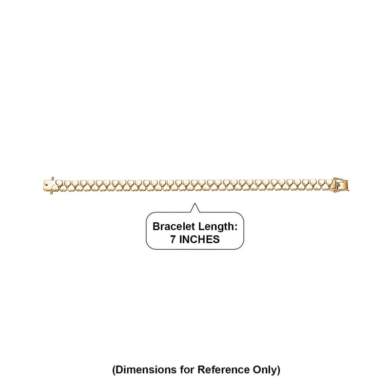 Luxoro 10K Yellow Gold Heart Bracelet (7.25 In) 10.75 Grams