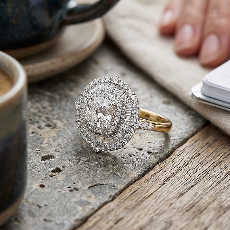 Luxuriant Lab Grown Diamond G-H SI 2.00 ctw Ring in 18K Vermeil Yellow Gold Over Sterling Silver (Size 7.0)
