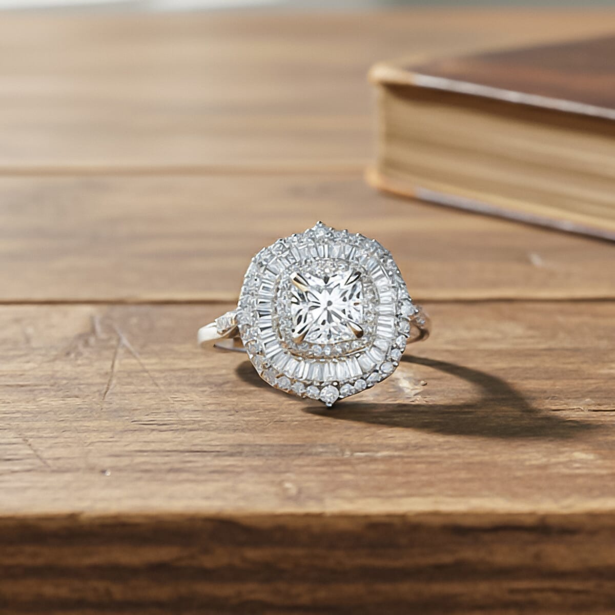 Luxuriant Lab Grown Diamond G-H SI 2.00 ctw Ring in Rhodium Over Sterling Silver (Size 6.0)