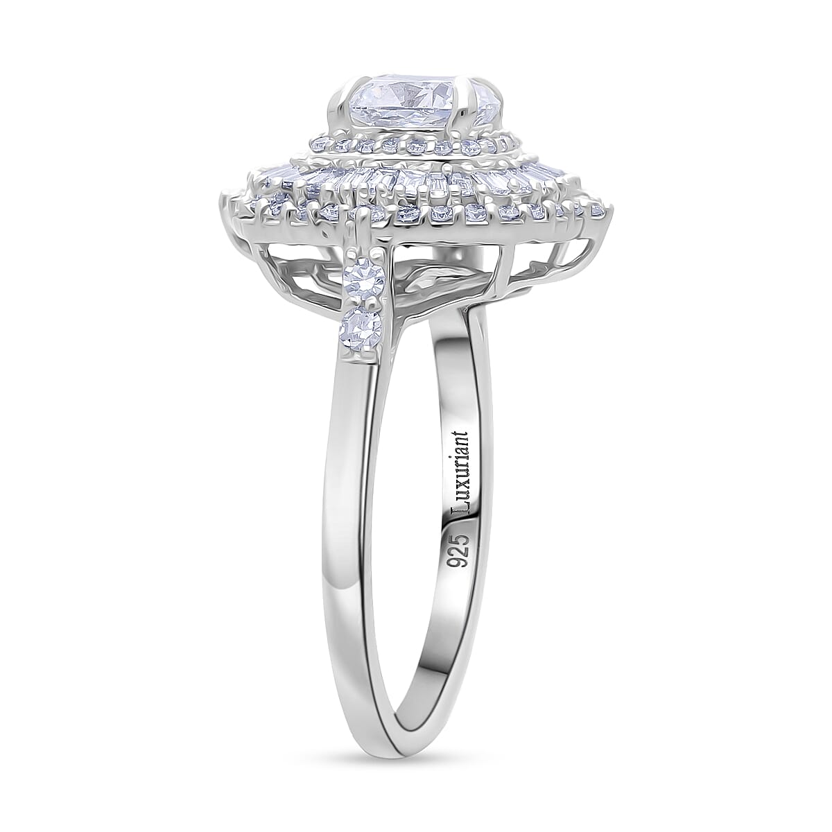 Luxuriant Lab Grown Diamond G-H SI 2.00 ctw Ring in Rhodium Over Sterling Silver (Size 6.0)