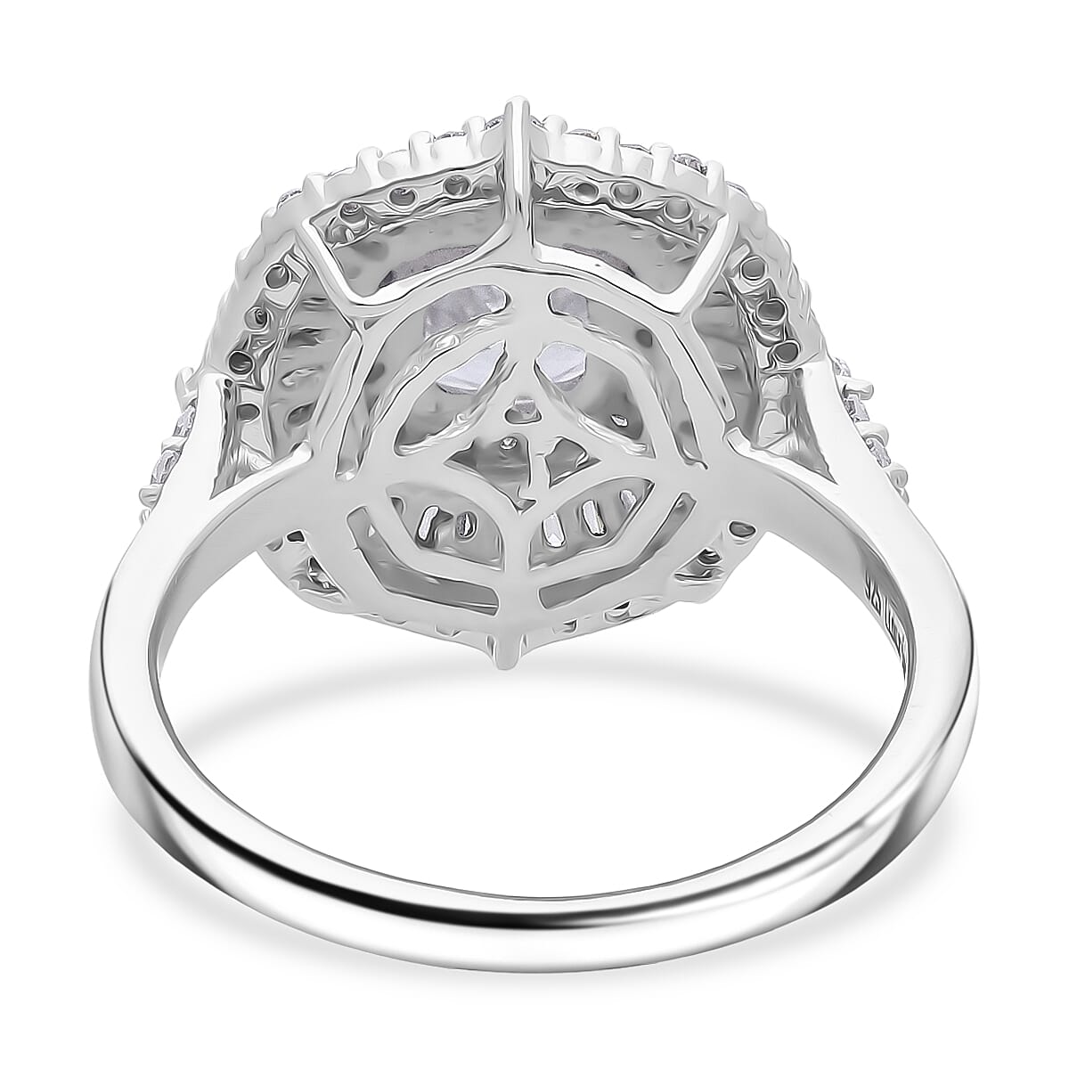 Luxuriant Lab Grown Diamond G-H SI 2.00 ctw Ring in Rhodium Over Sterling Silver (Size 6.0)