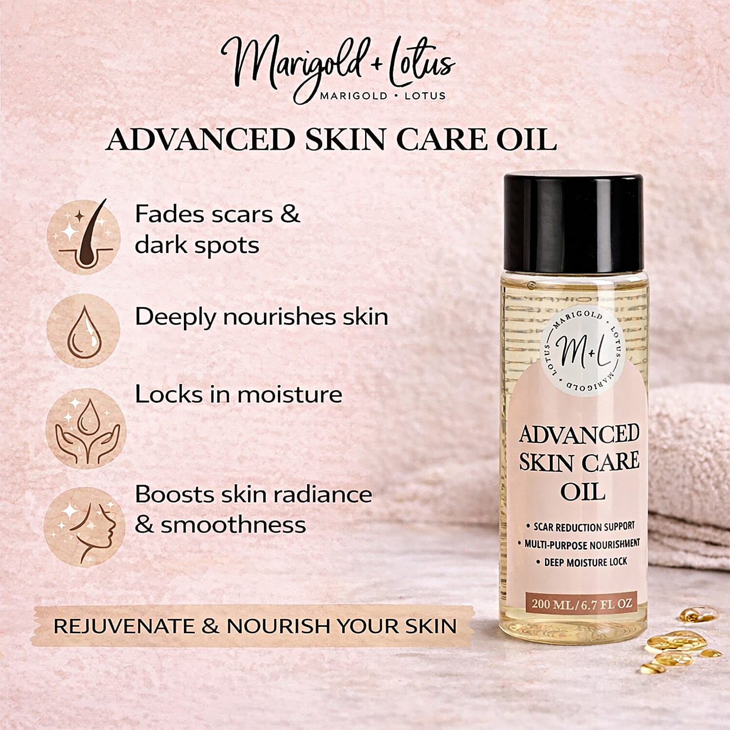 Marrigold & Lotus Advanced Skin Care Oil 6.7oz