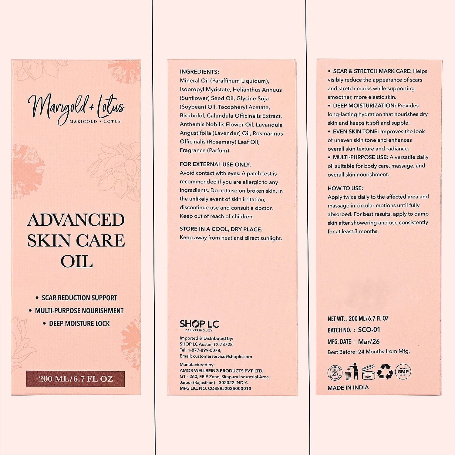 Marrigold & Lotus Advanced Skin Care Oil 6.7oz