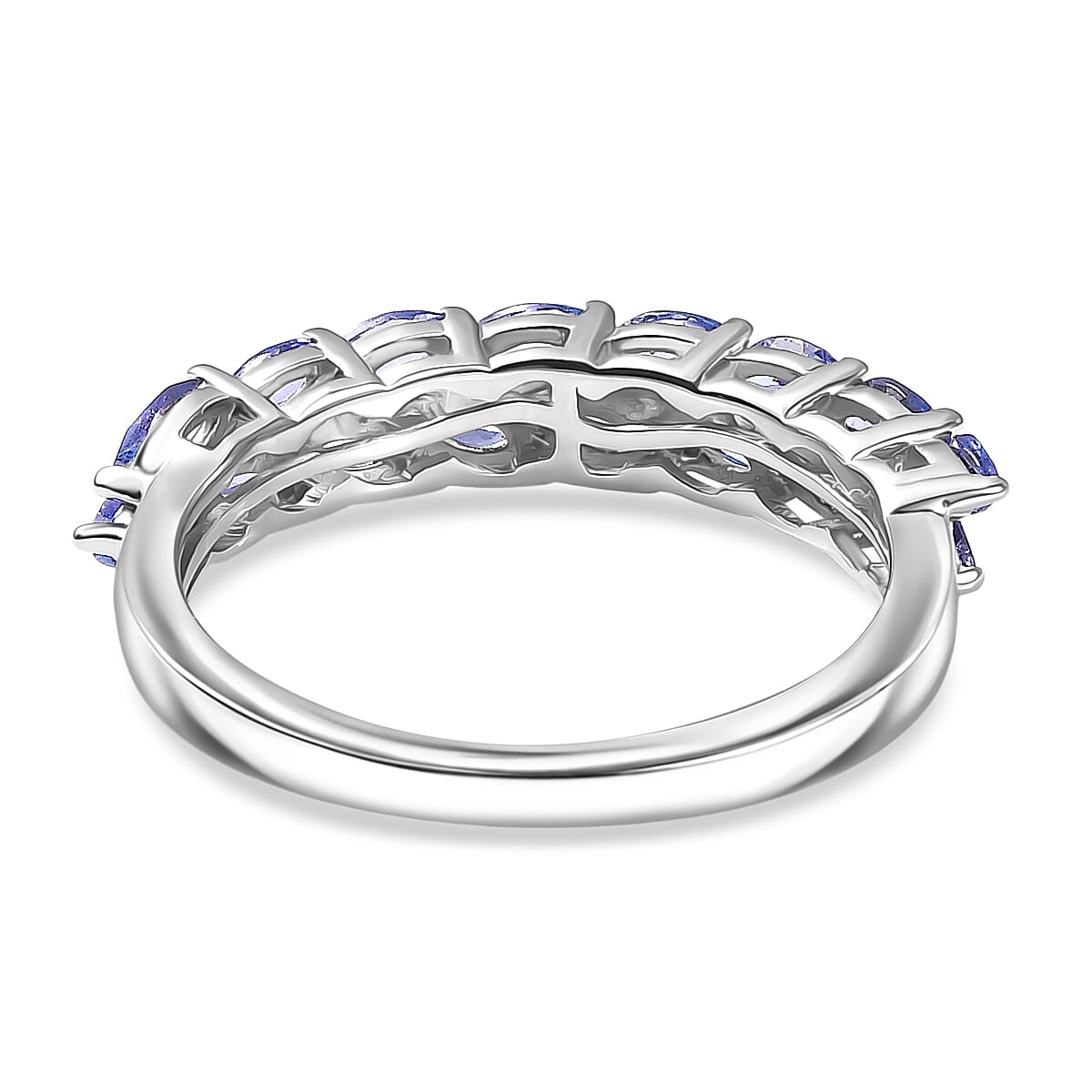 EverTrue Tanzanite 1.30 ctw Blue Petal Band Ring in Platinum Bond (Size 6.0)