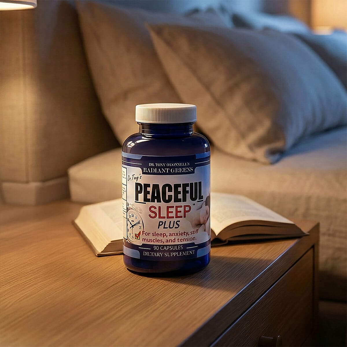Dr. Tony Peaceful Sleep Plus (For Sleep, Stiff Muscles, & Tension) Dietary Supplement (90 Capsules) image number 1