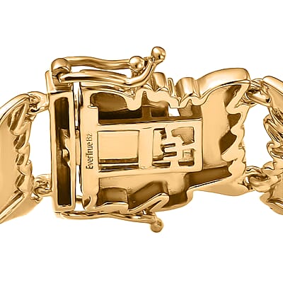 EverTrue Bronzella Collection Golden Laurel Leaf Bracelet in 18K YG Plated Bronze (7.50 In)