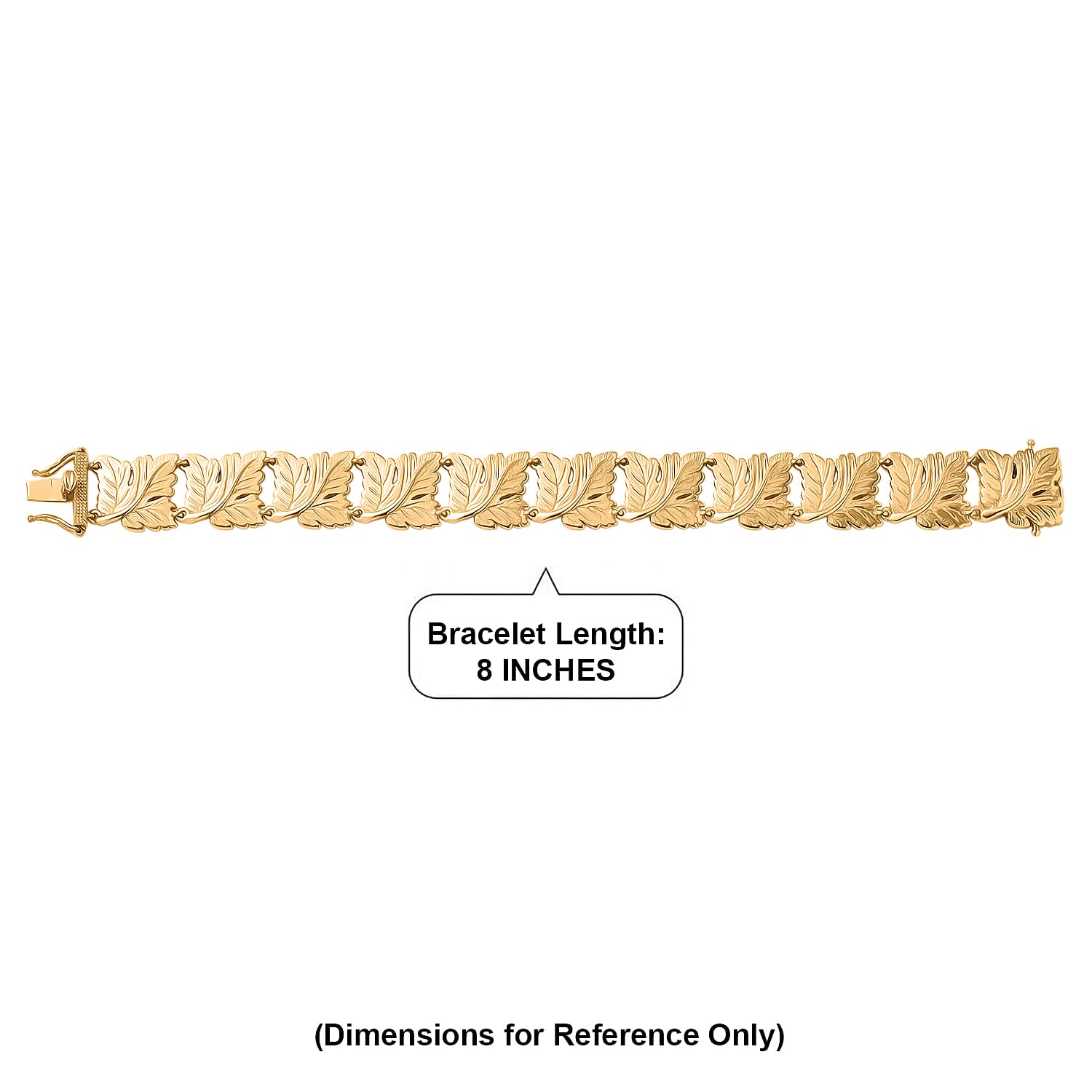 EverTrue Bronzella Collection Golden Laurel Leaf Bracelet in 18K YG Plated Bronze (8.00 In)