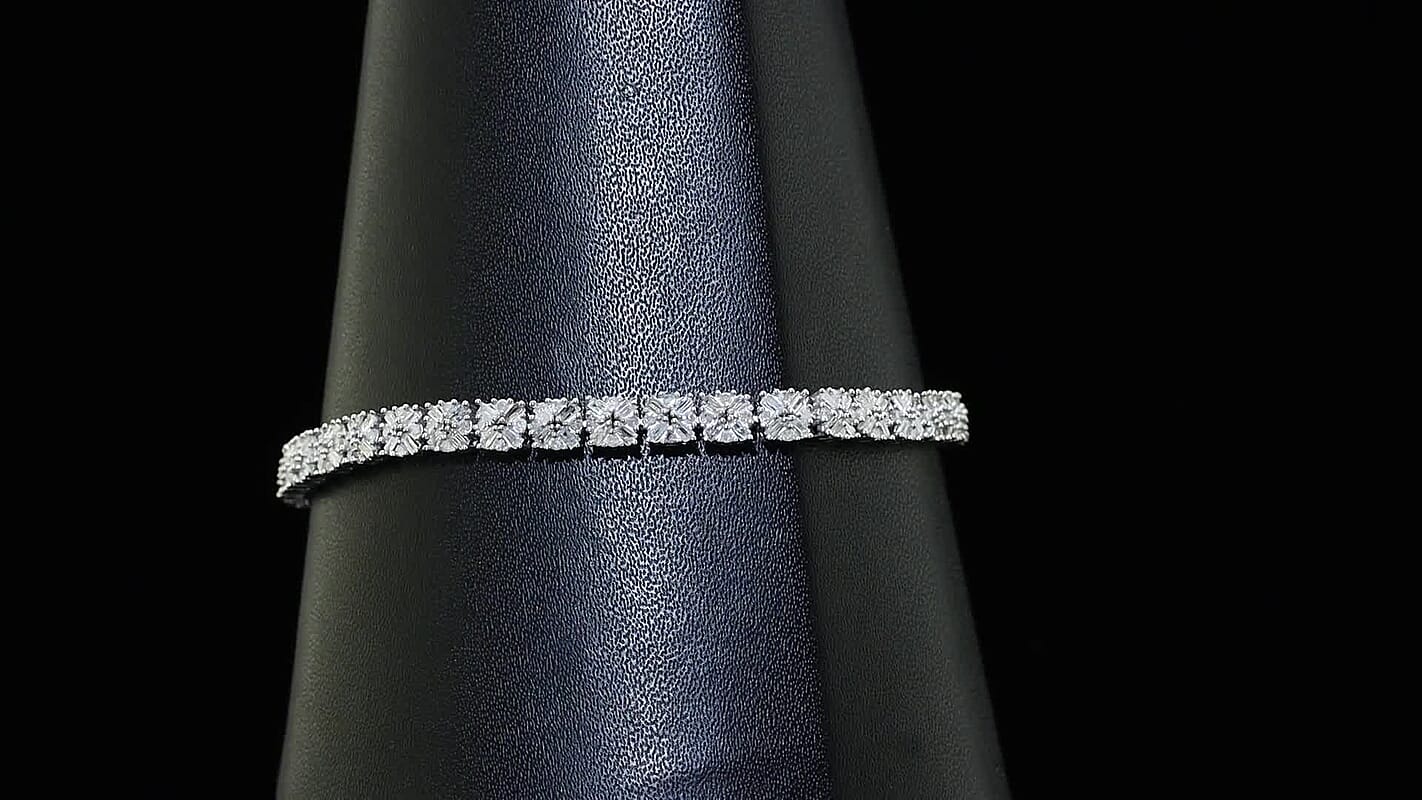 D'Joy Diamond Bracelet in Rhodium Over Sterling Silver (7.25 In) 4.00 ctw