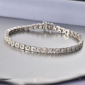D'Joy Diamond 4.00 ctw Bracelet in Rhodium Over Sterling Silver (7.25 In)