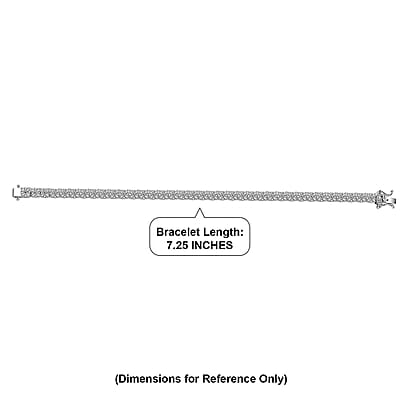 D'Joy Diamond 4.00 ctw Royal Crossfire Bracelet in Rhodium Over Sterling Silver (7.25 In)