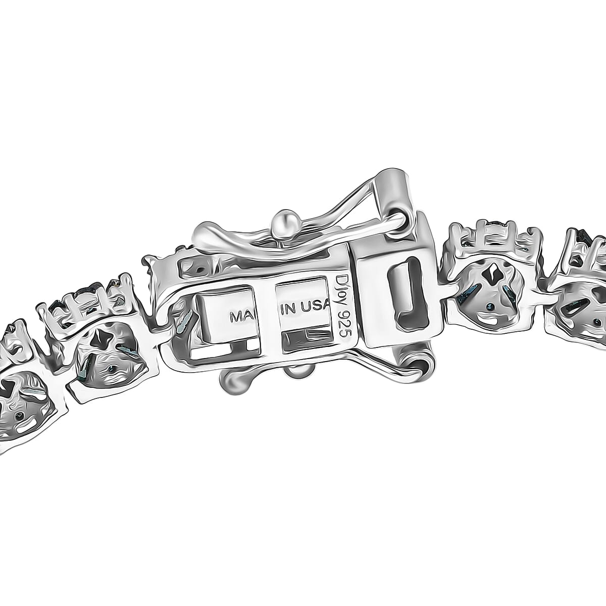 D'Joy Blue Diamond 4.00 ctw Royal Crossfire Bracelet in Rhodium Over Sterling Silver (7.25 In) image number 3