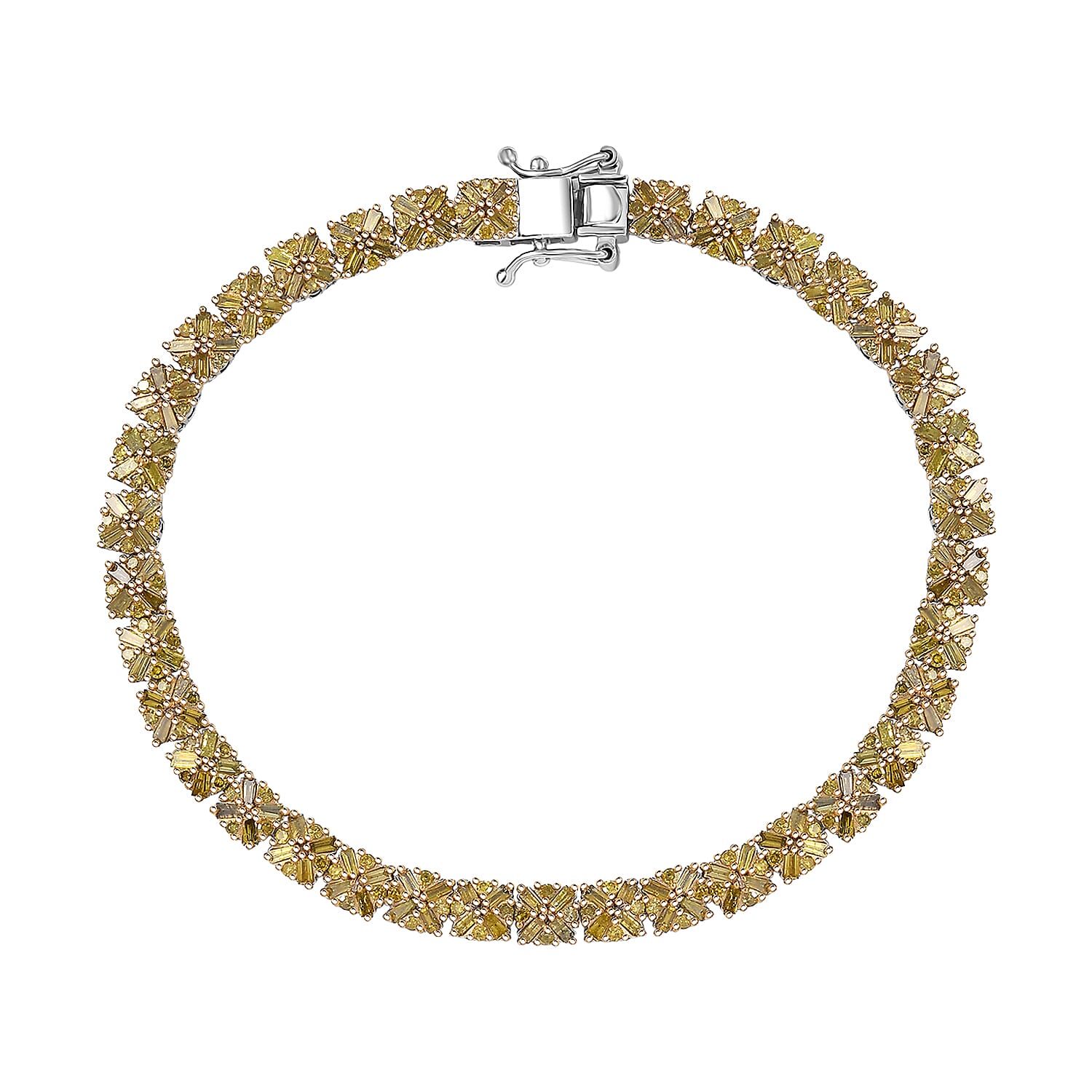 D'Joy Diamond Bracelet in Rhodium Over Sterling Silver (7.25 In) 4.00 ctw