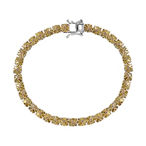 D'Joy Yellow Diamond 3.00 ctw Royal Crossfire Bracelet in Rhodium Over Sterling Silver (7.25 In)